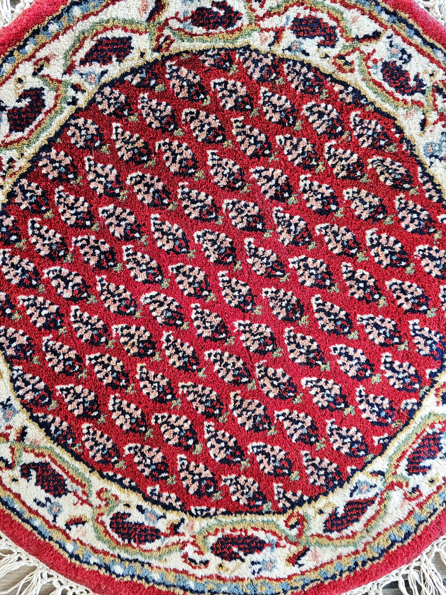 Vintage Oosters handgeknoopt rond tapijt