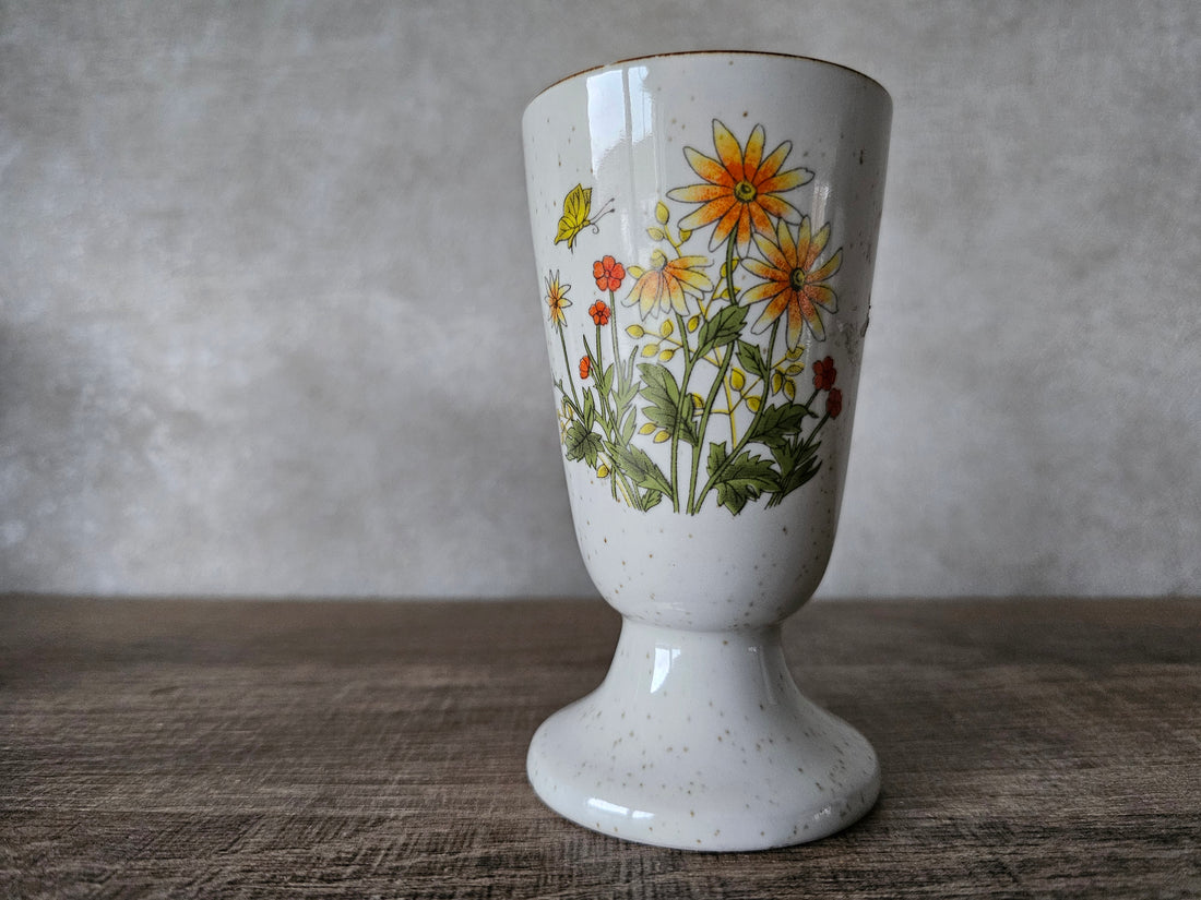 Wildflower hoge koffie beker oranje bloemen