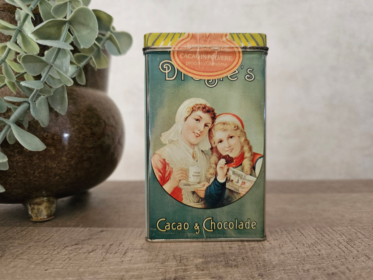 Vintage blik Droste cacaopoeder