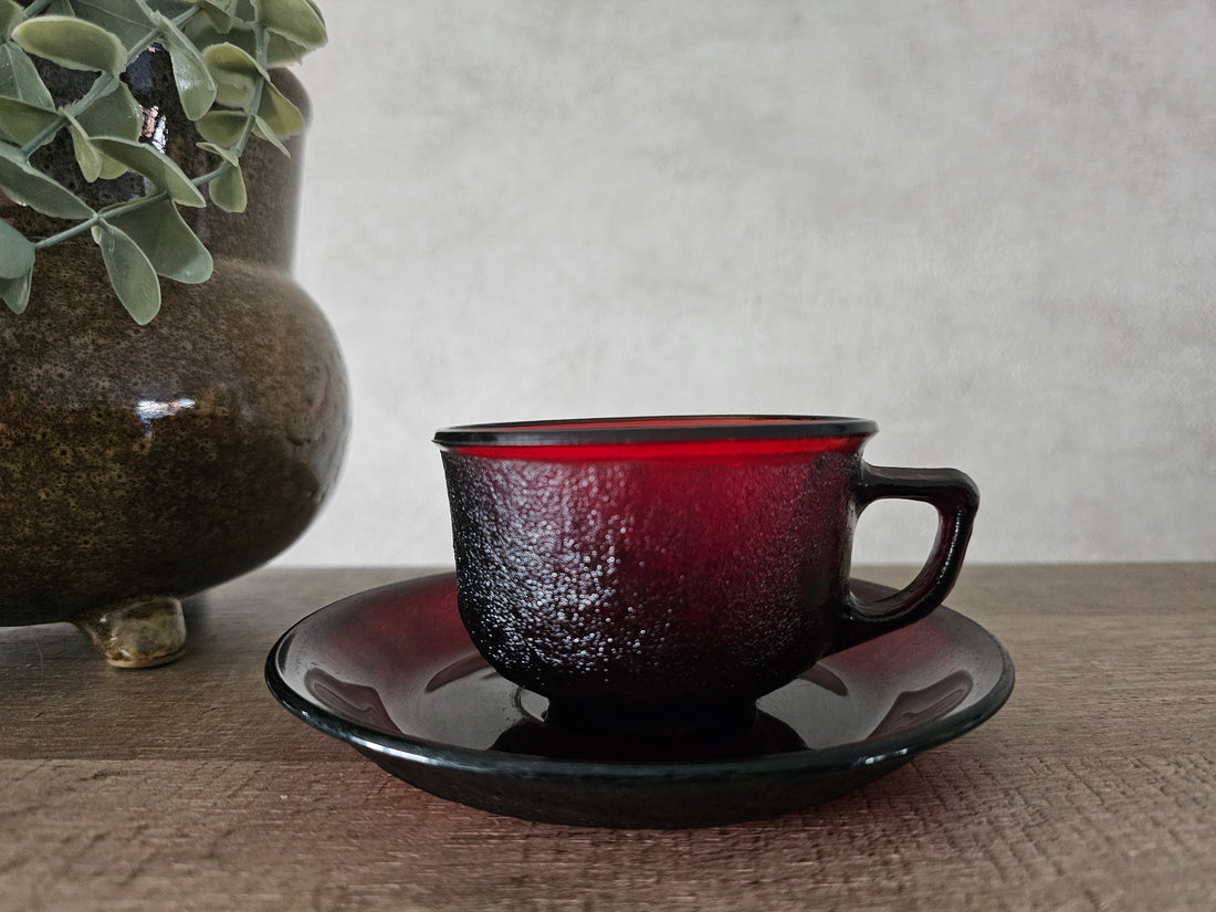 Arcoroc France Sierra rode kop en schotel