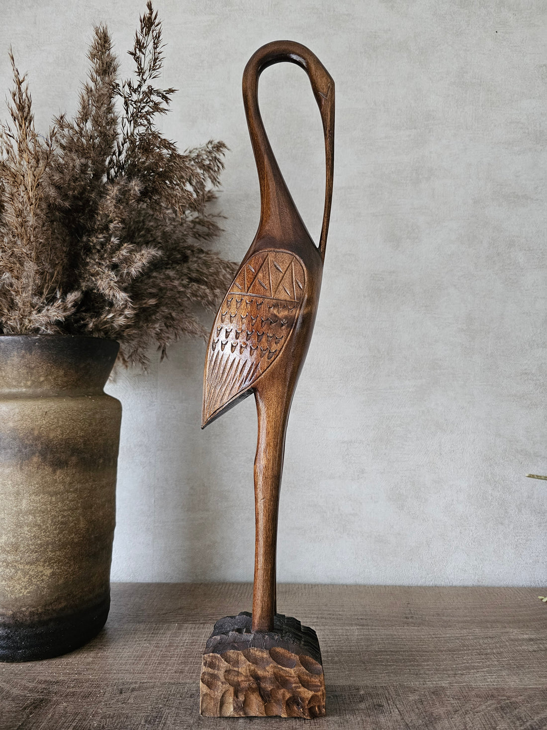 Vintage houten vogel 50 cm