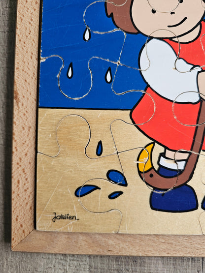 Rolf houten puzzel meisje paraplu