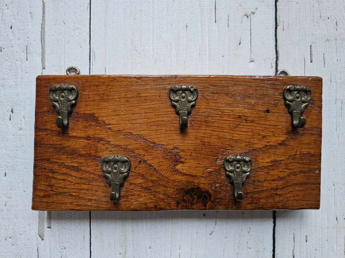 Vintage houten kapstok sleutelrek