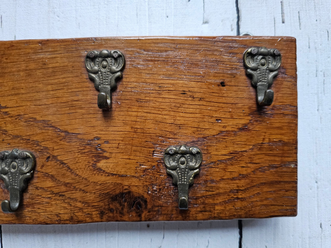 Vintage houten kapstok sleutelrek