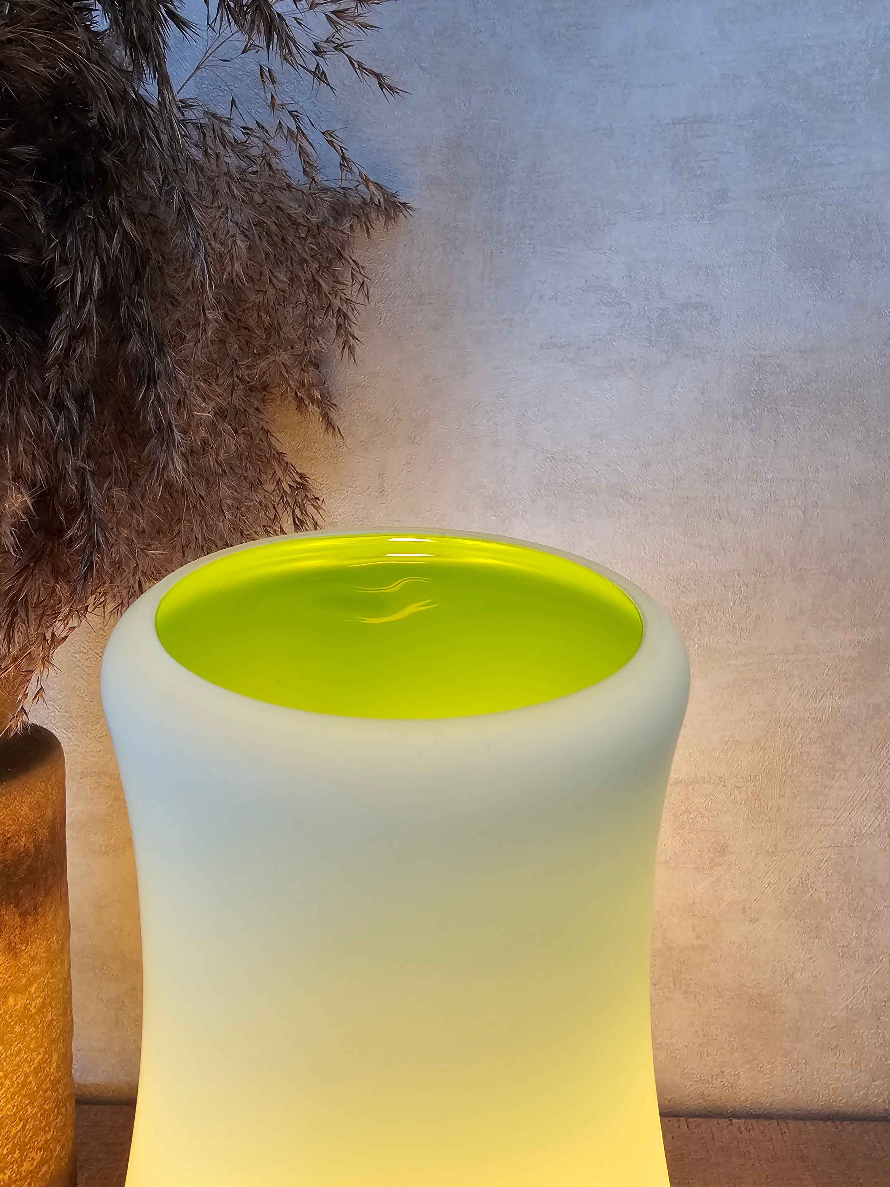 Ikea Mylonit glazen lamp wit / groen