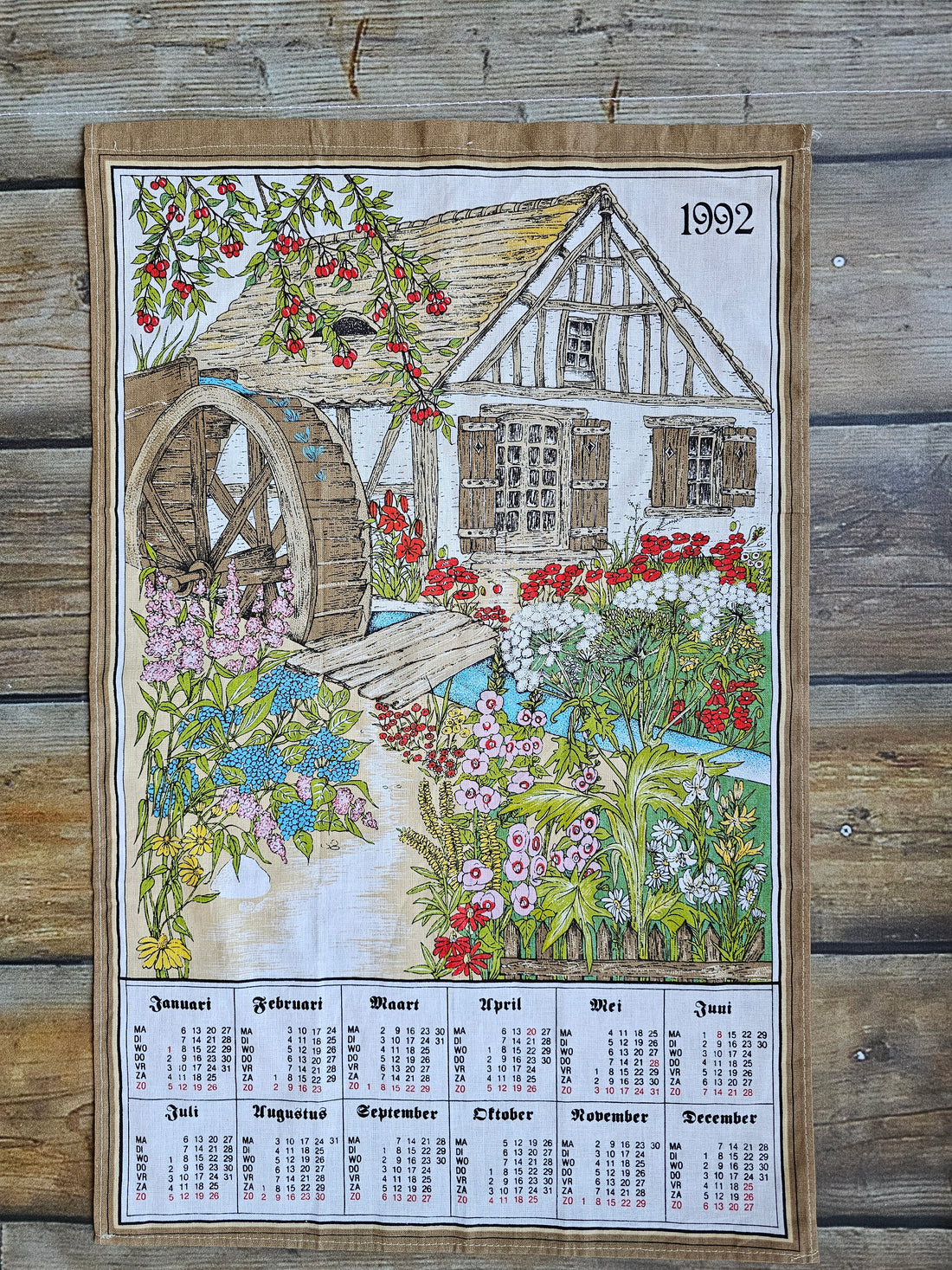 Theedoek kalender 1992