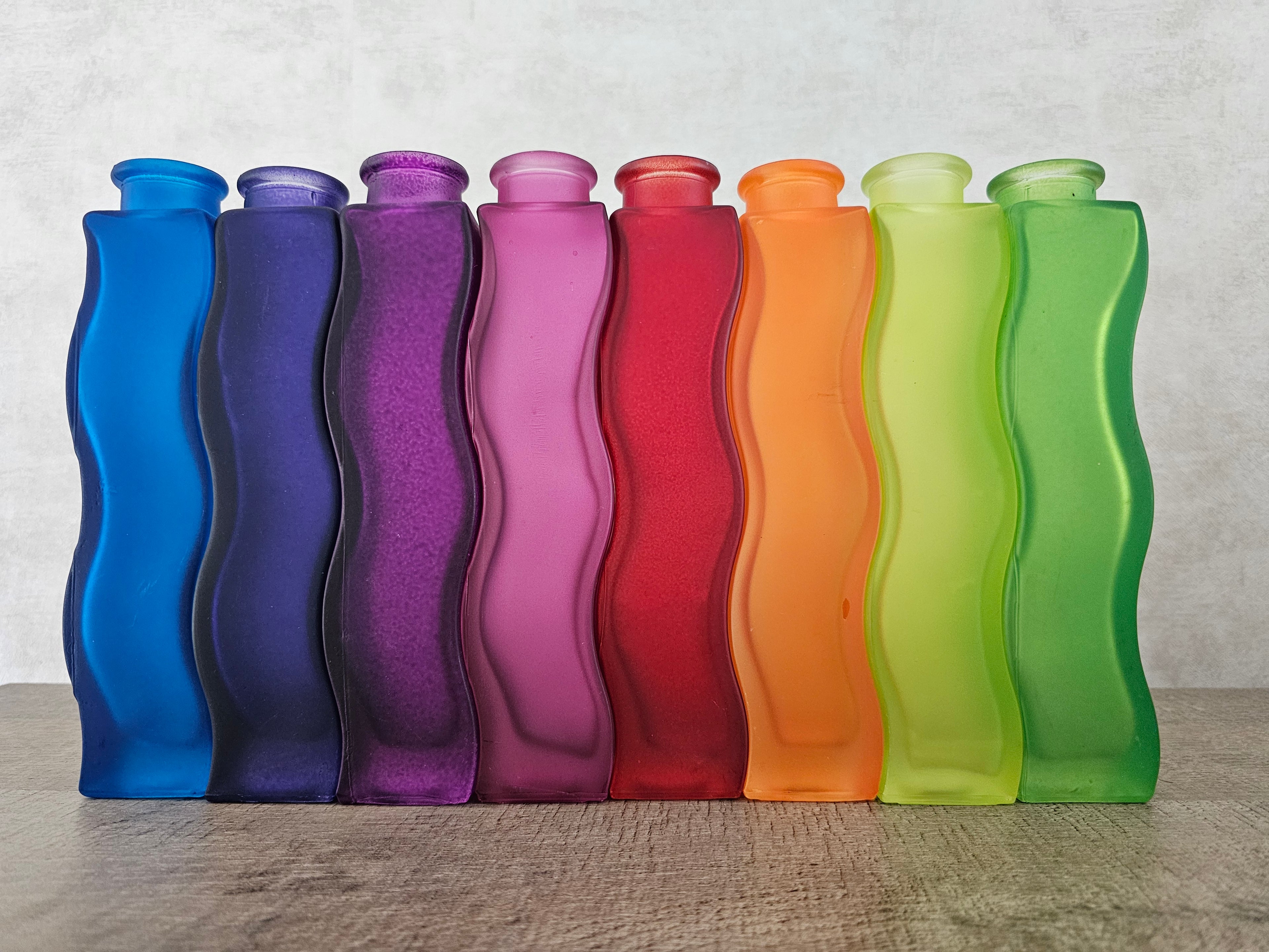Ikea Skämt glazen kronkelde vaasjes diverse kleuren