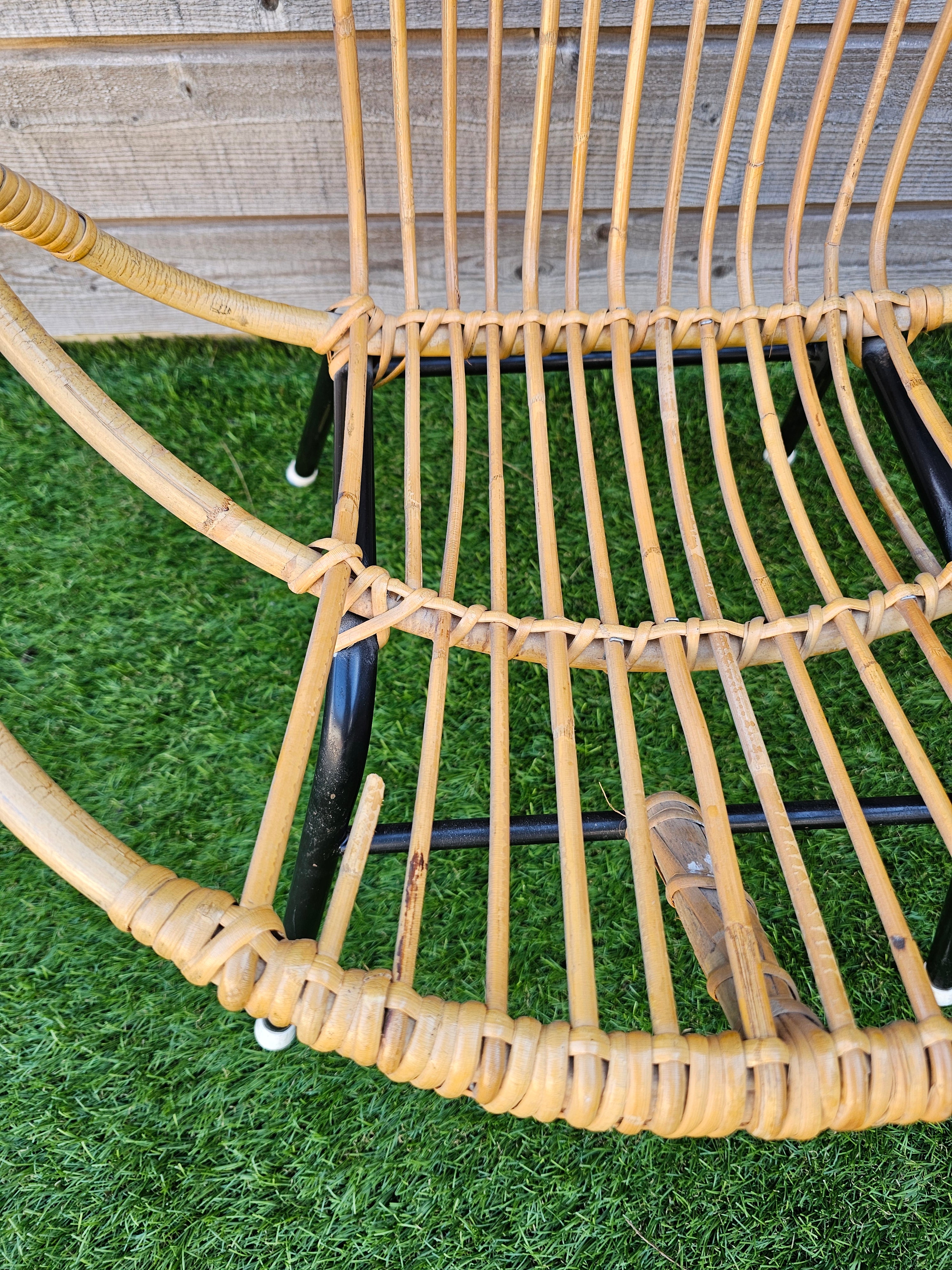 Vintage Rohe rotan stoel