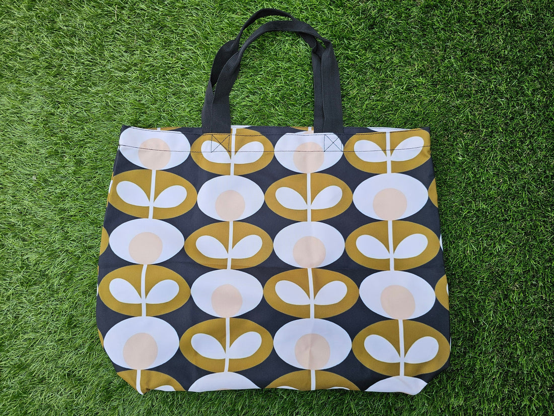 Retro shopper groene bloemen