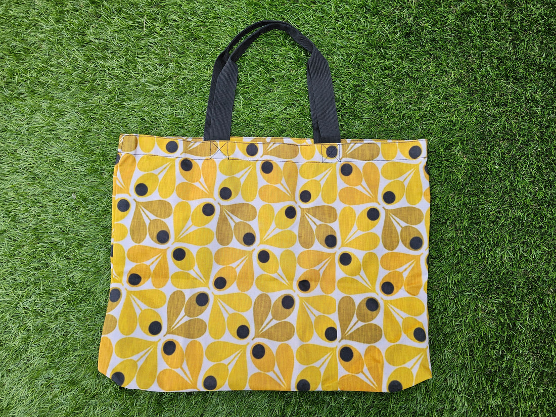 Retro shopper tas gele bloem