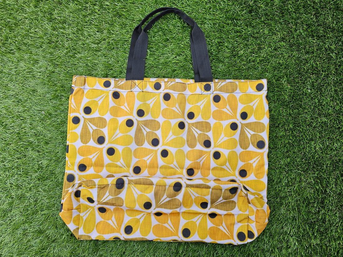 Retro shopper tas gele bloem