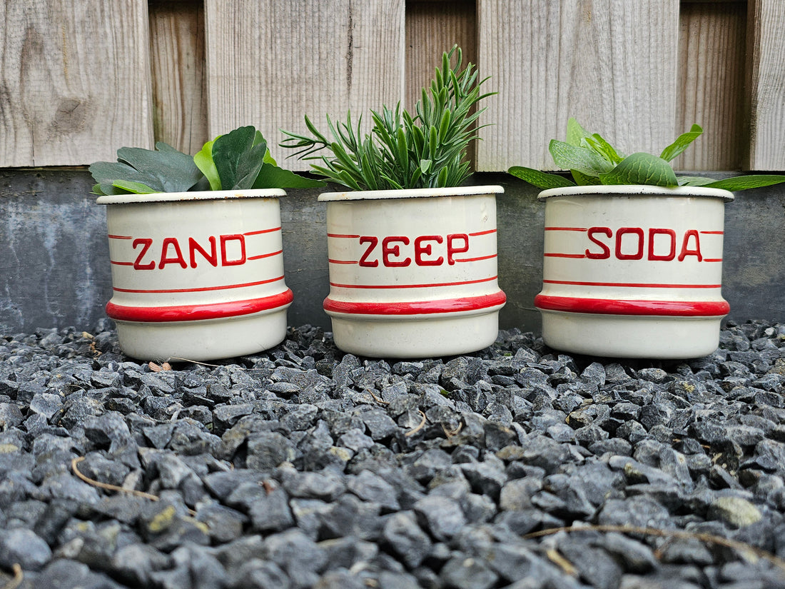 Emaille zand zeep soda bakjes