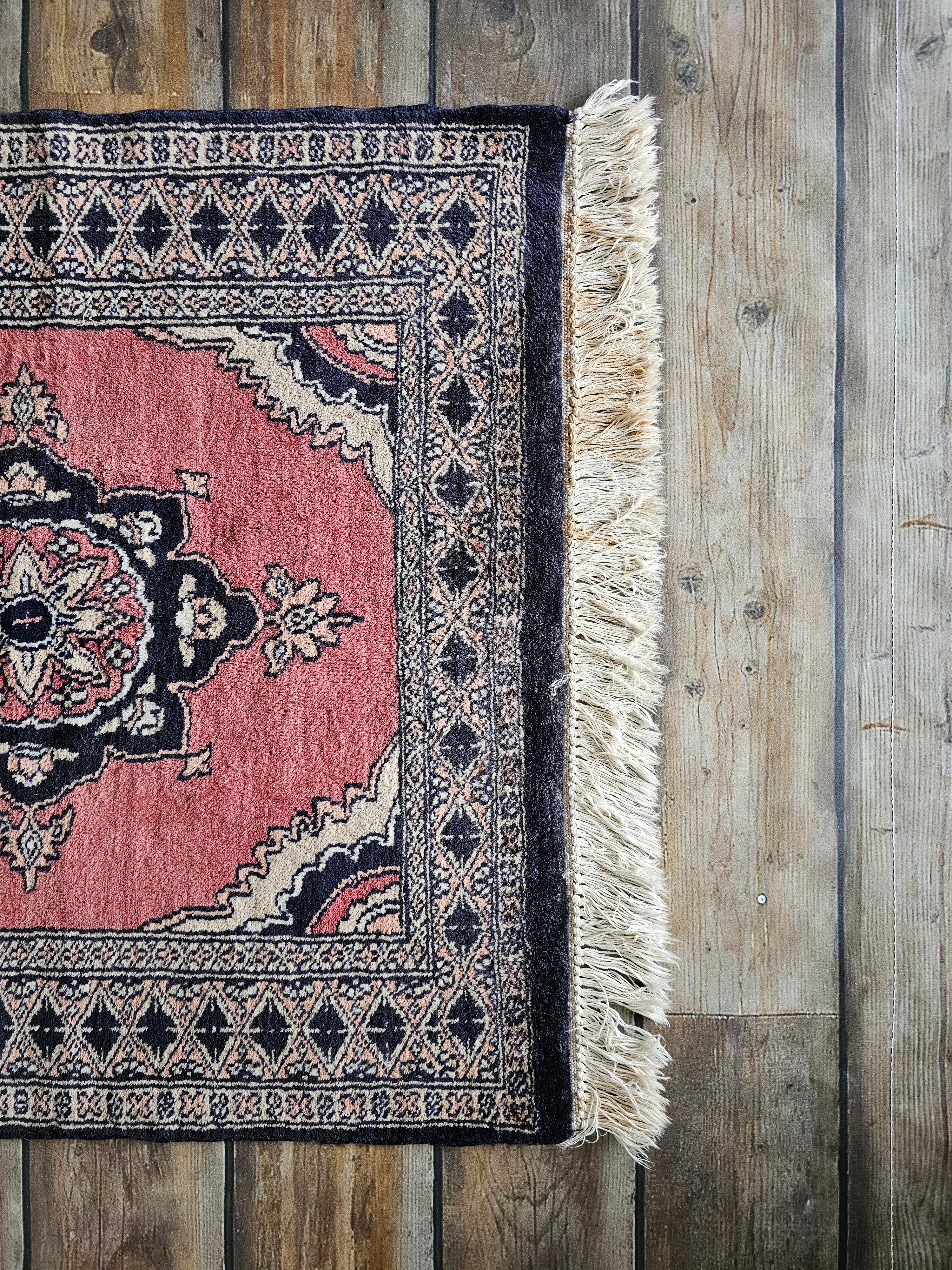 Perzisch tapijt vloerkleed roze blauw