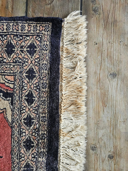Perzisch tapijt vloerkleed roze blauw