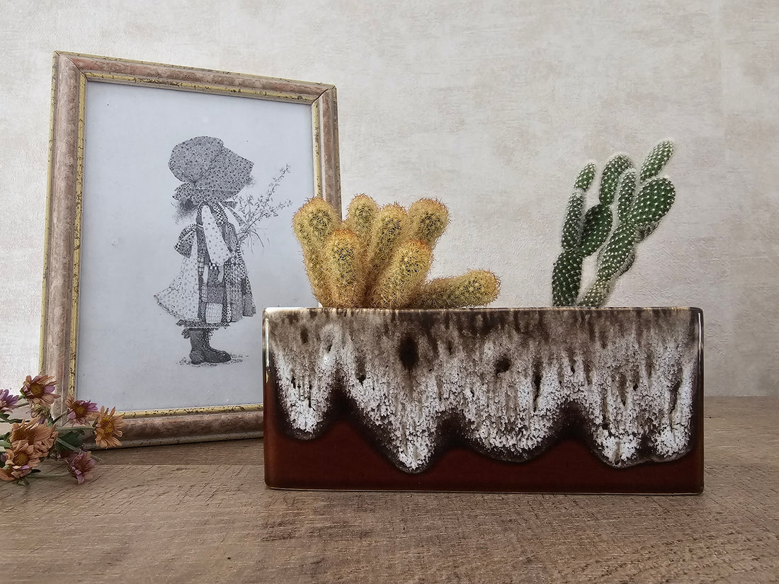 Fat lava bruin bloempot rechthoek