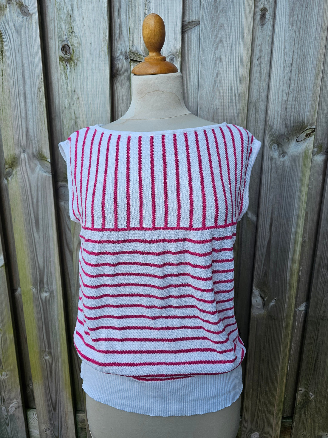 Froy & Dind top wit roze streep