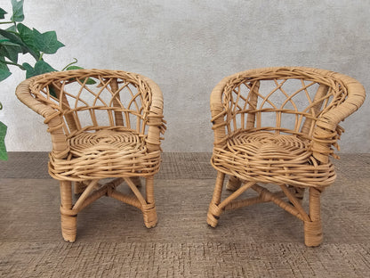 Barbie Fleur rotan set stoelen + tafel