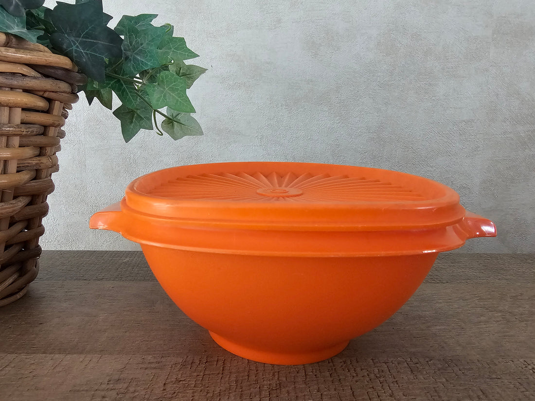 Tupperware oranje trommel zonnedeksel