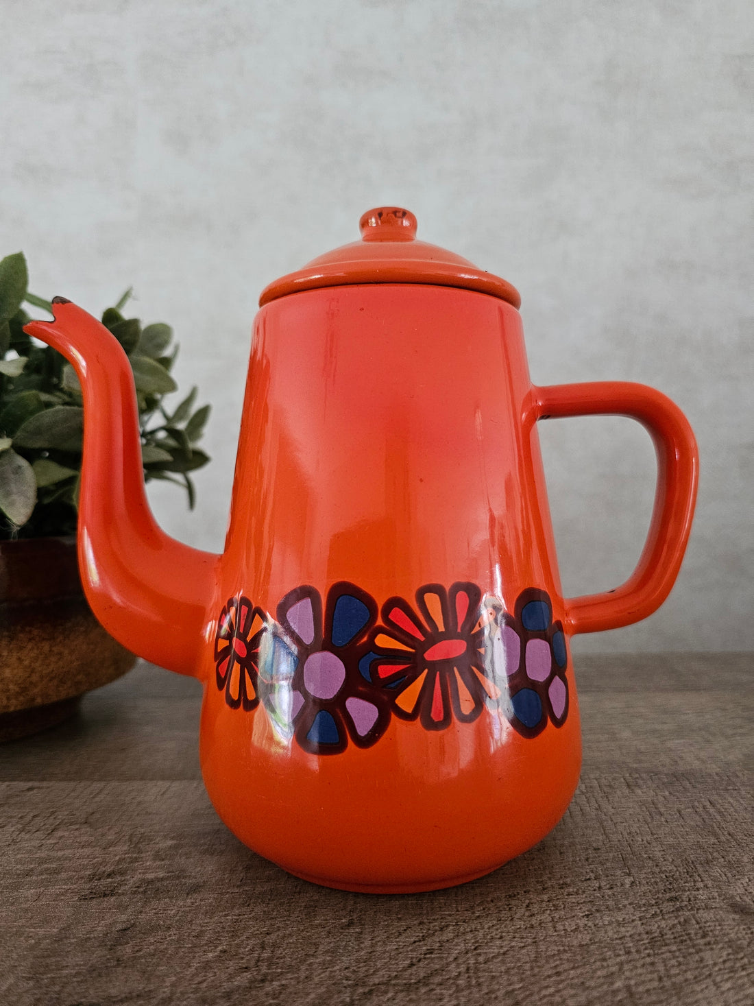 Vintage Brabantia koffiepot met bloemenpatroon Diane