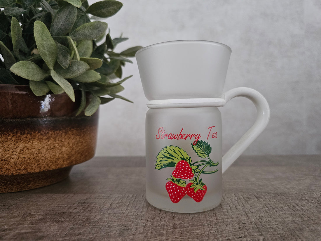 Thee beker matglas aardbei