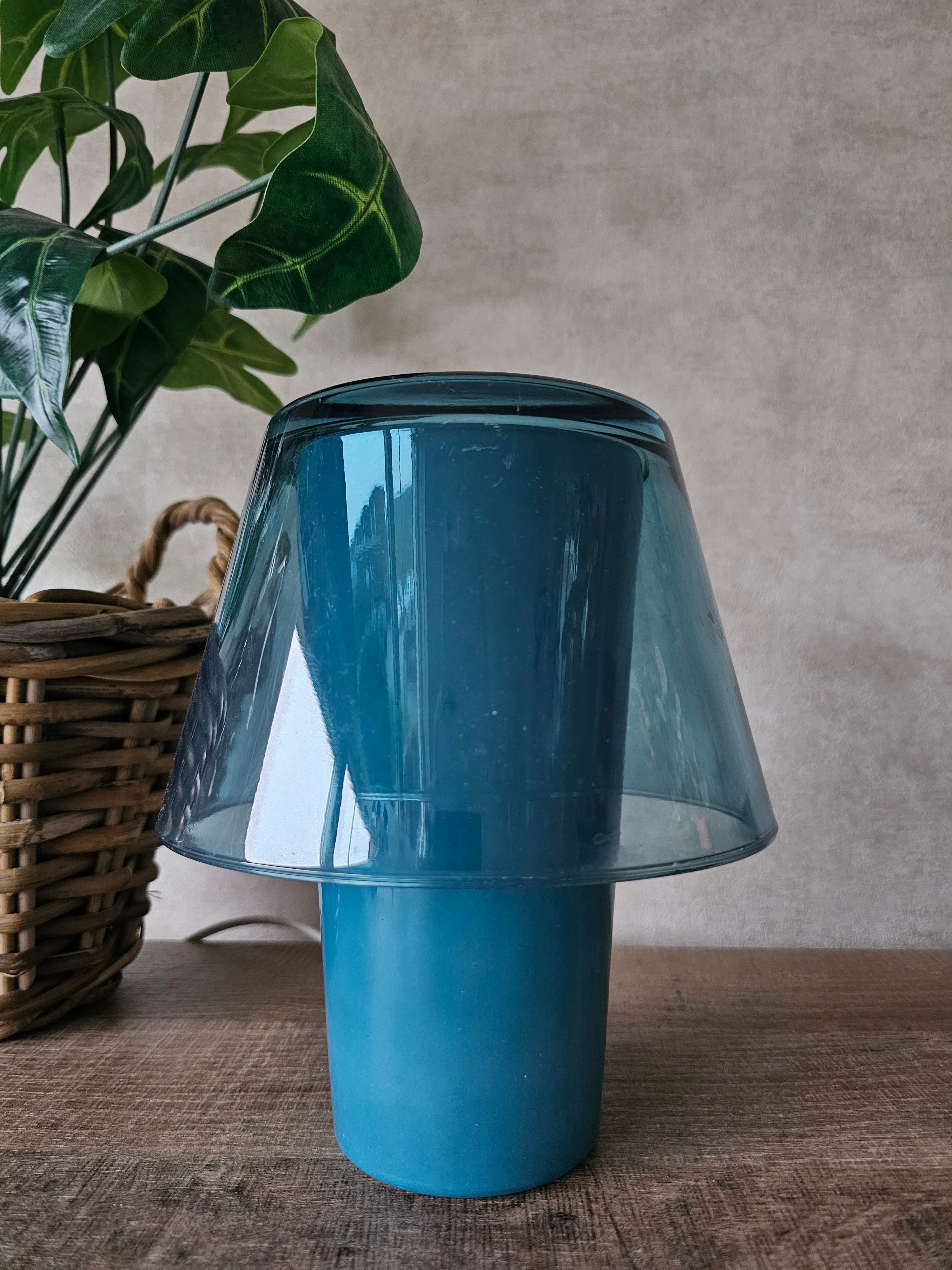 Ikea Gavik glazen blauwe lamp