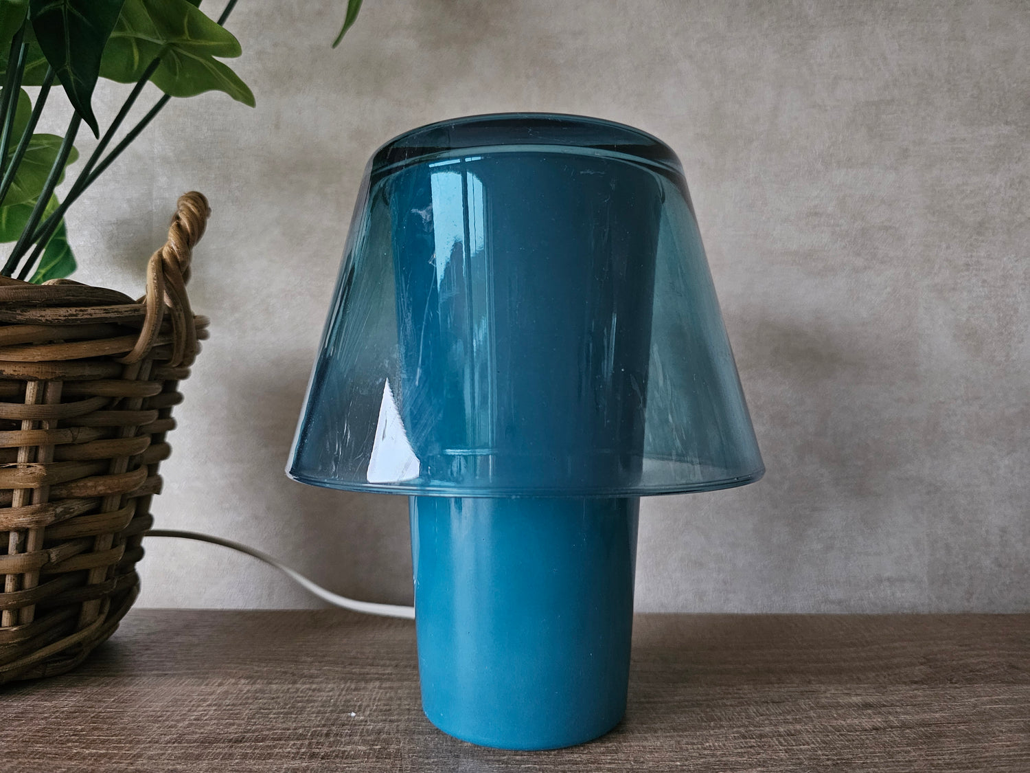 Ikea Gavik glazen blauwe lamp