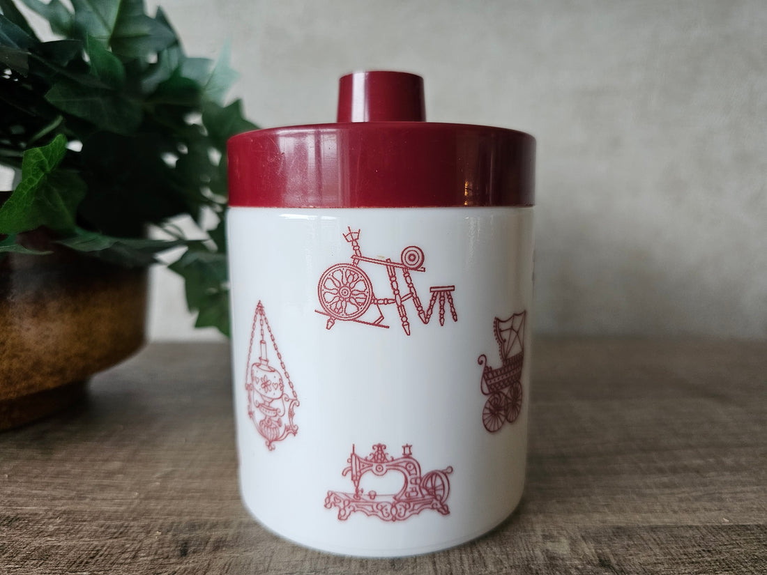 Opaline vintage voorraad pot bordeauxrood