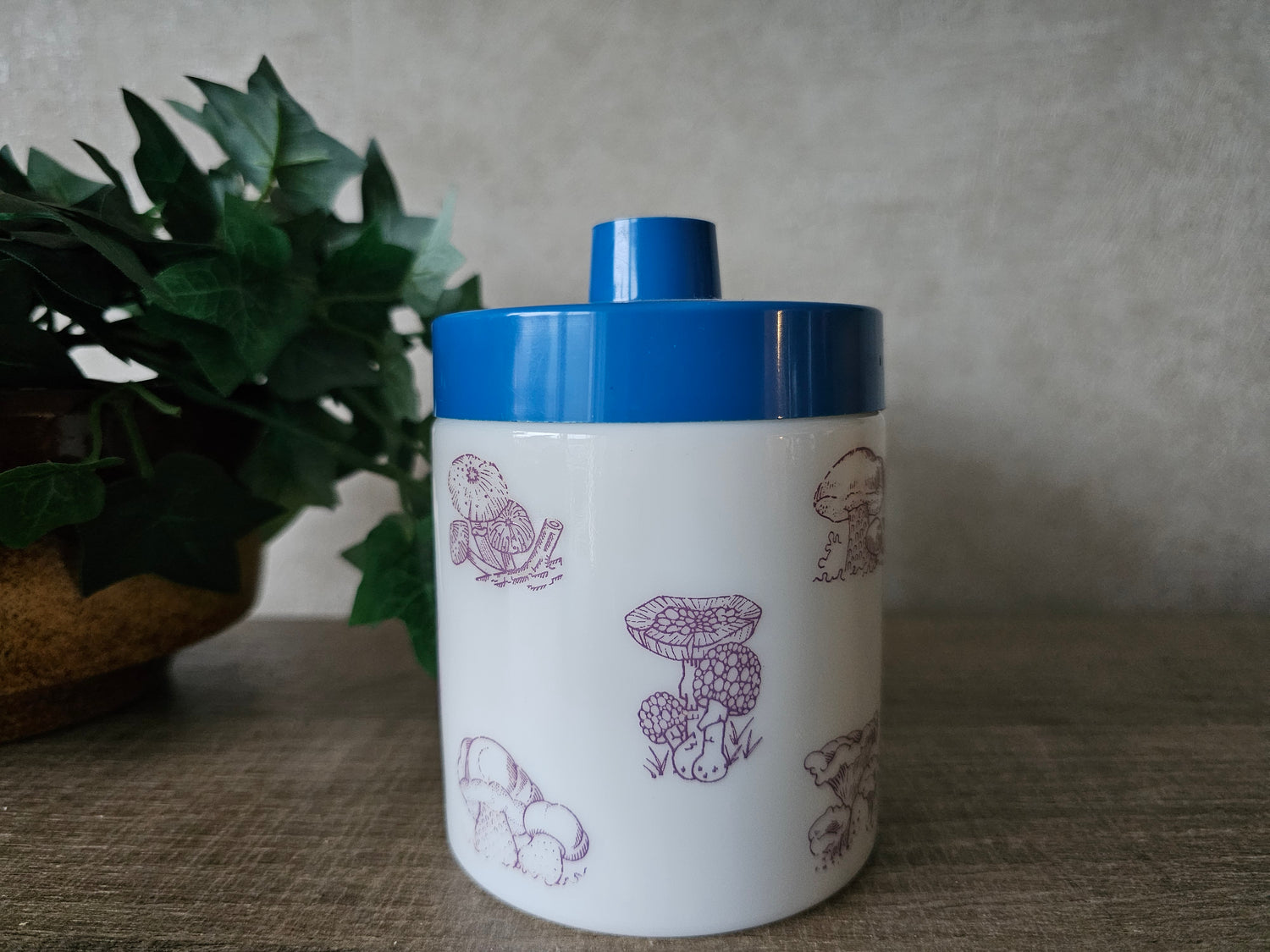Opaline vintage voorraad pot blauw