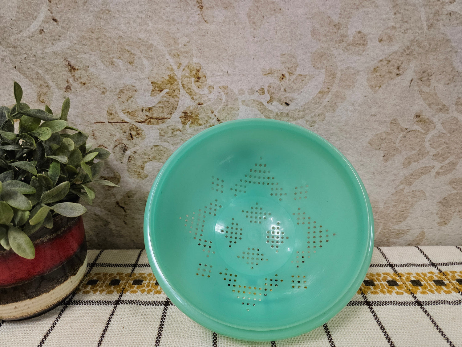 Tupperware vintage mintgroen vergiet