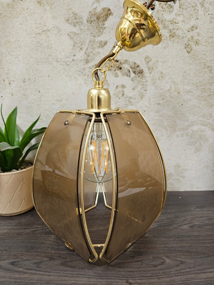 Hollywood Regency rookglas hanglamp