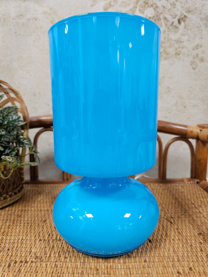 Ikea Lykta blauwe glazen lamp mushroomlamp