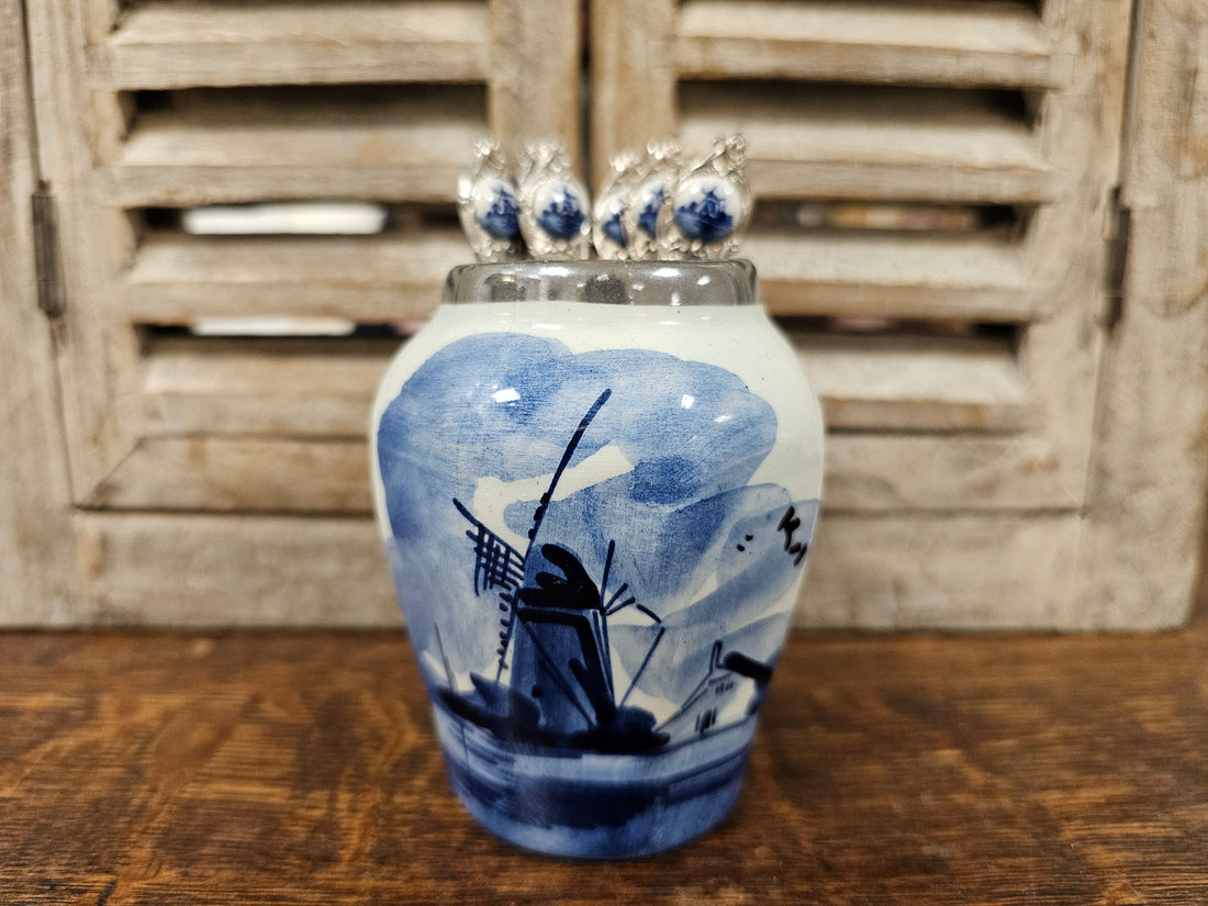 Lepelvaasje Delfts blauw Hollandse molen