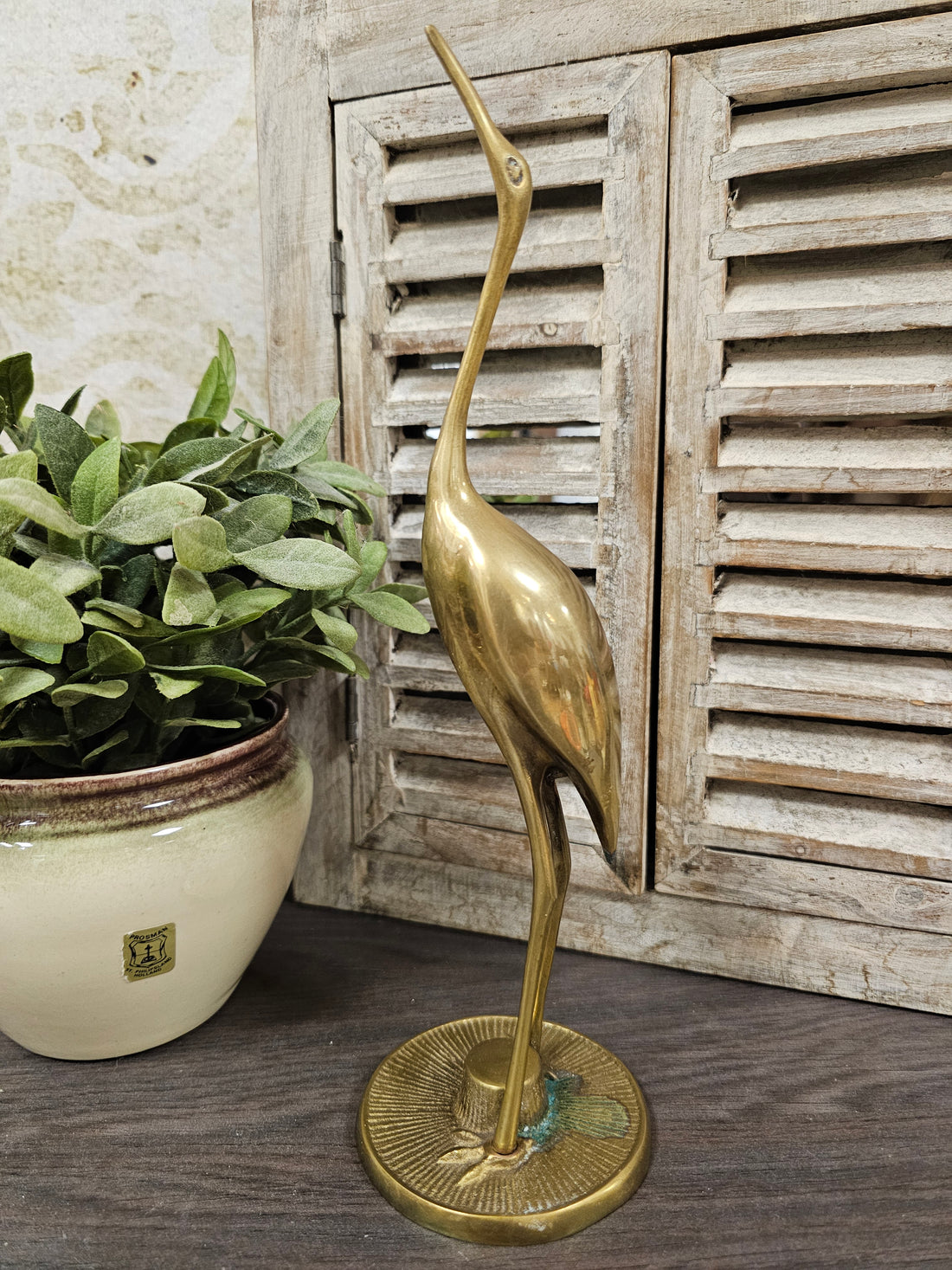 Messing kraanvogel 28 cm