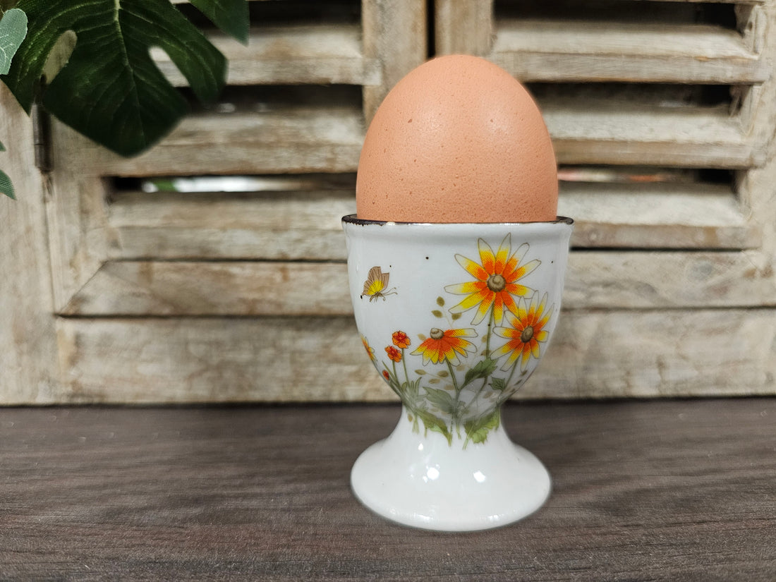 Wildflower eierdop oranje bloemen