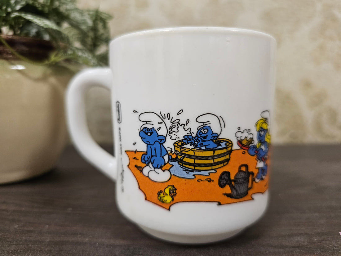 Arcopal Peya smurf beker strand