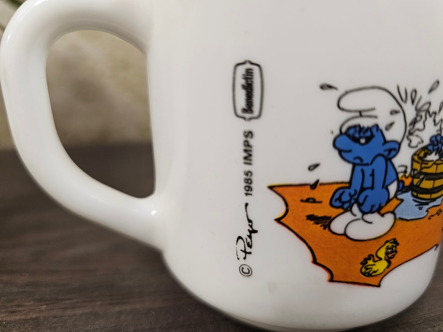 Arcopal Peya smurf beker strand