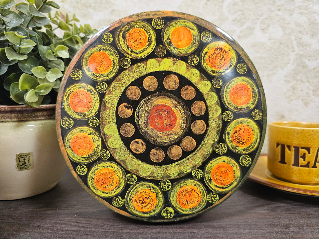 Koektrommel oranje groen cirkels