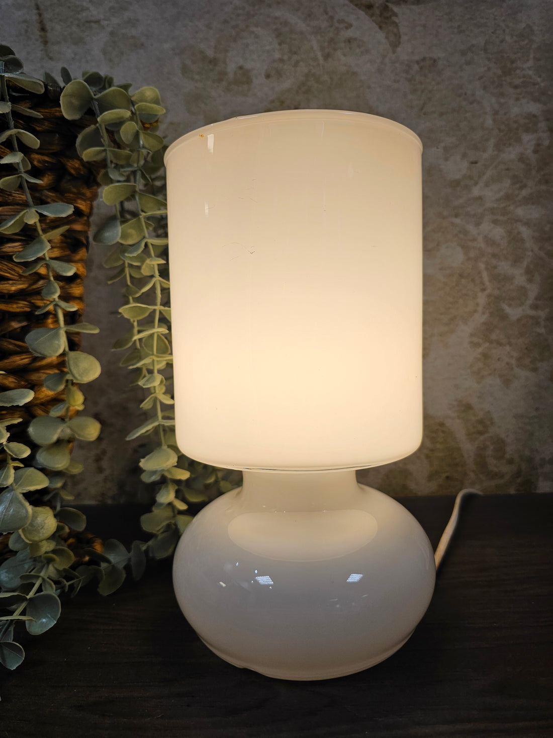 Ikea Lykta glazen mushroom lamp wit