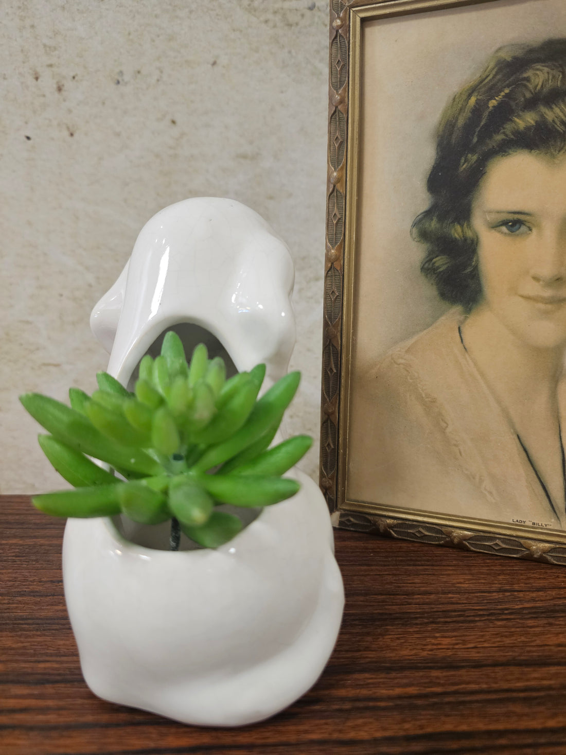 Bloempot wit hondje