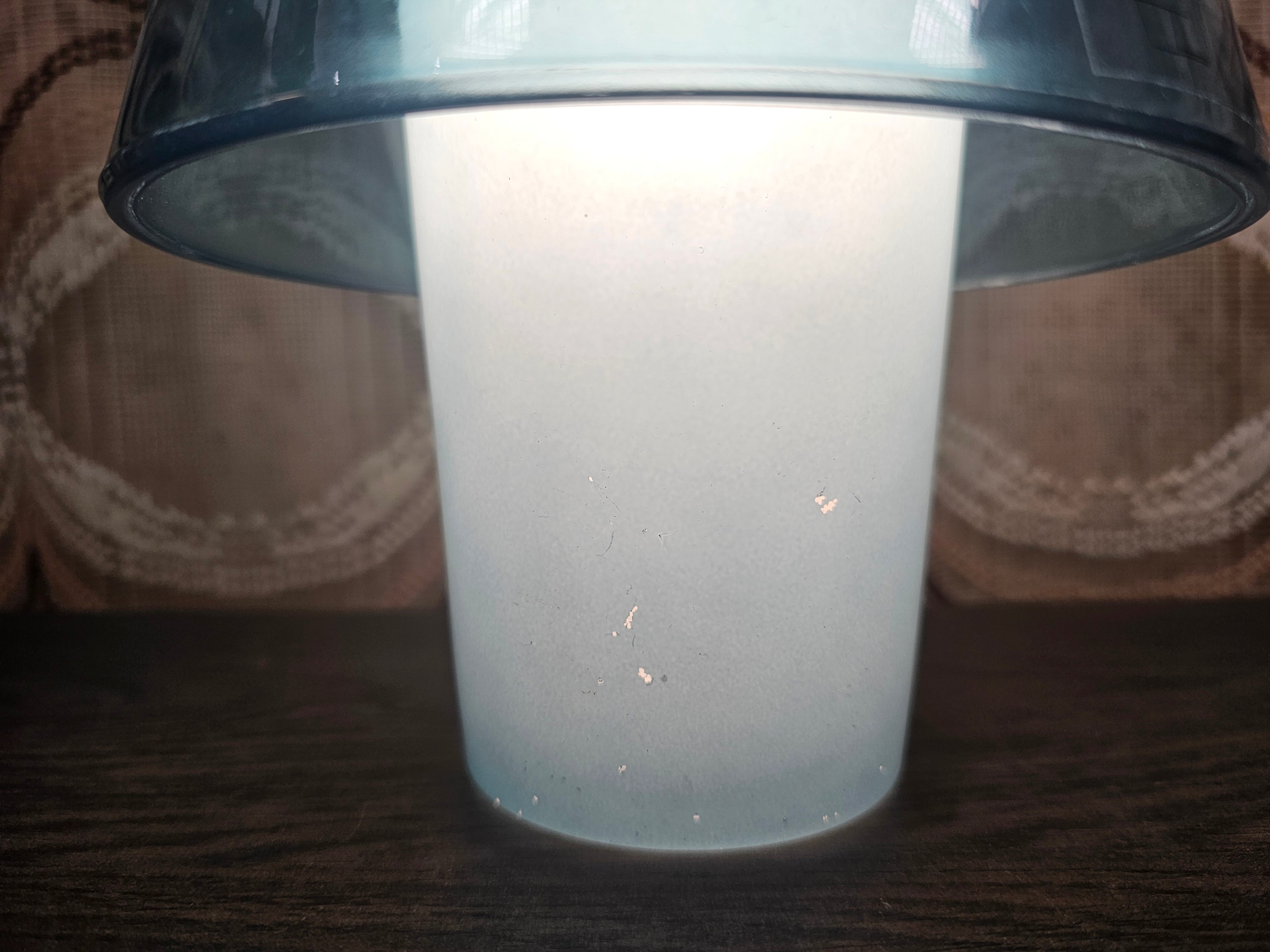 Ikea Gavik glazen blauwe lamp