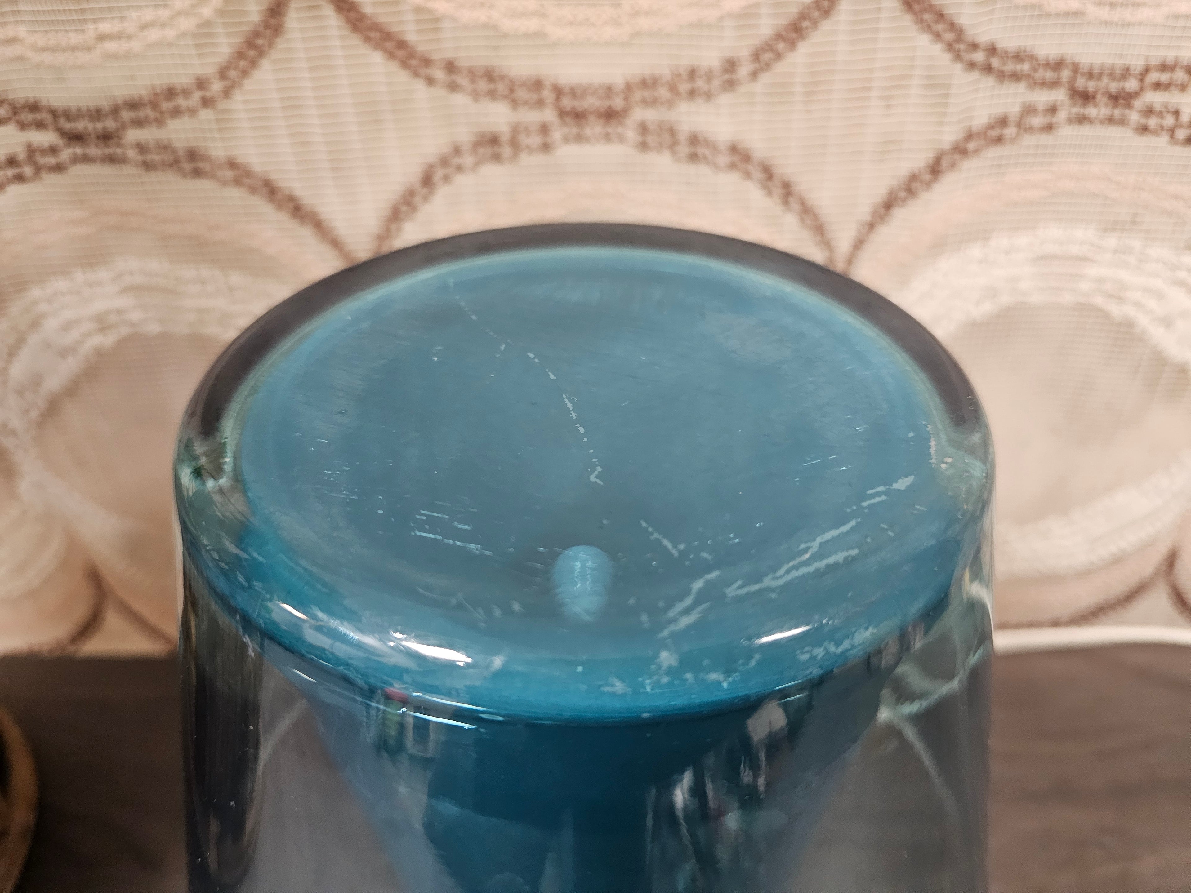 Ikea Gavik glazen blauwe lamp