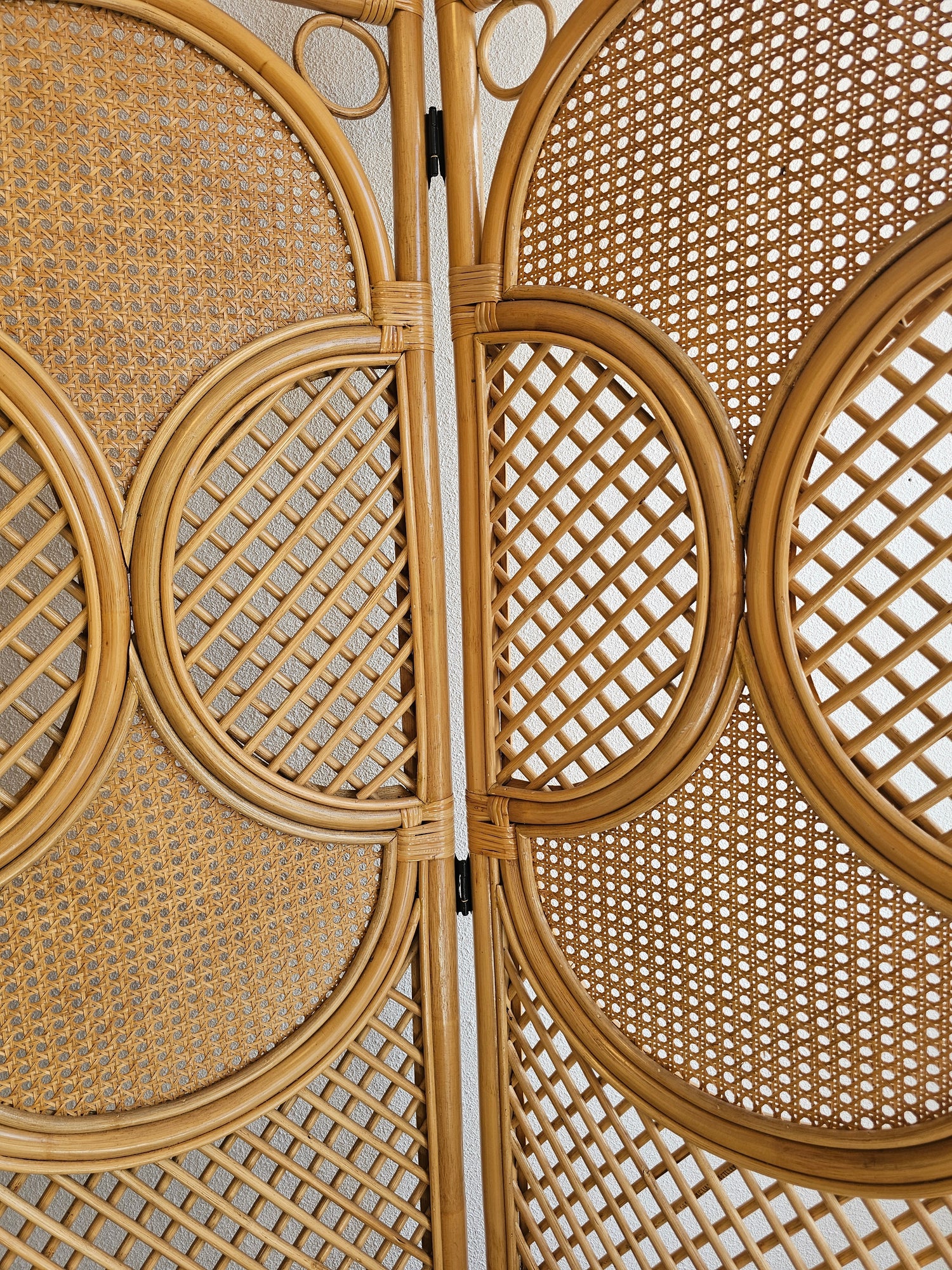 Vintage rotan kamerscherm – 3-delig, 180 cm hoog