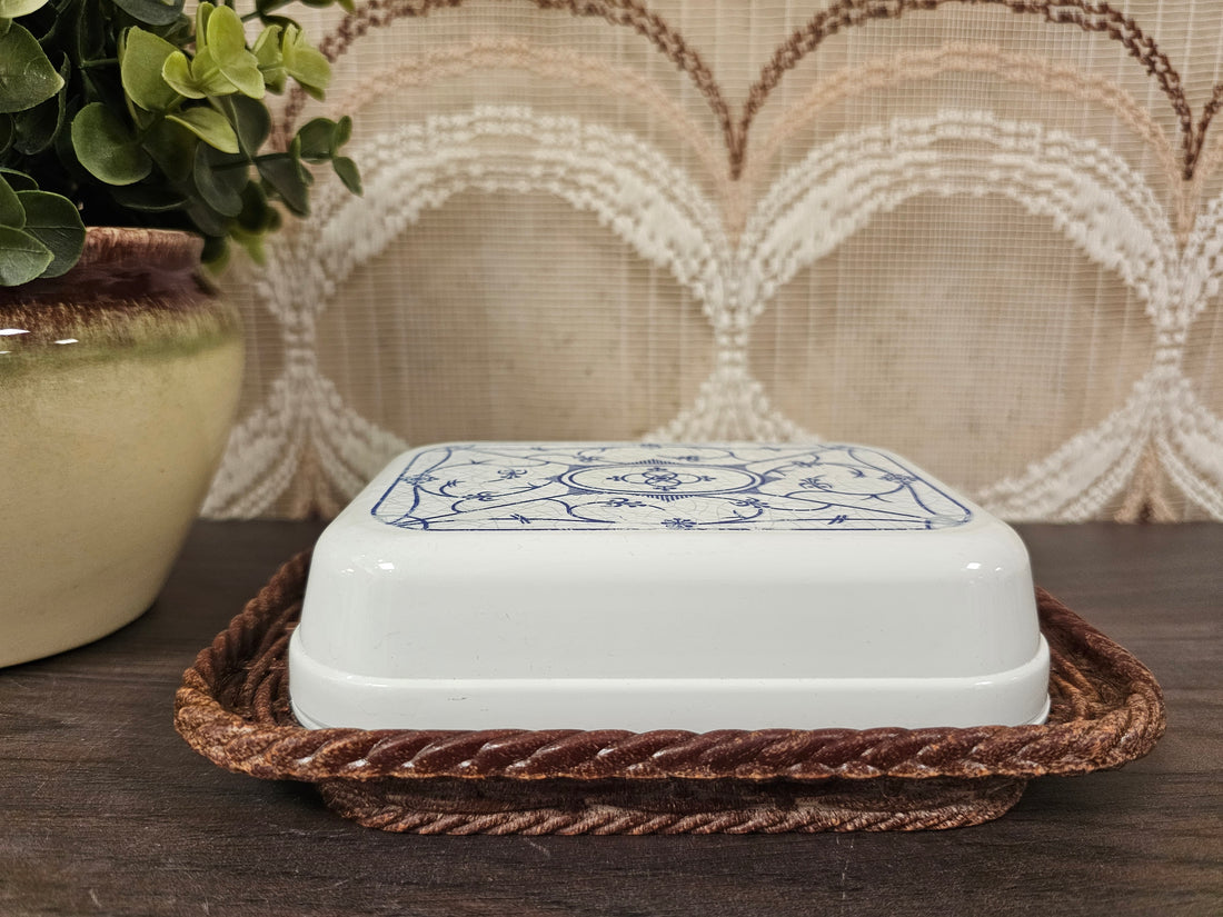 Emsa botervloot met Jäger Saks Blauw decor – vintage kunststof