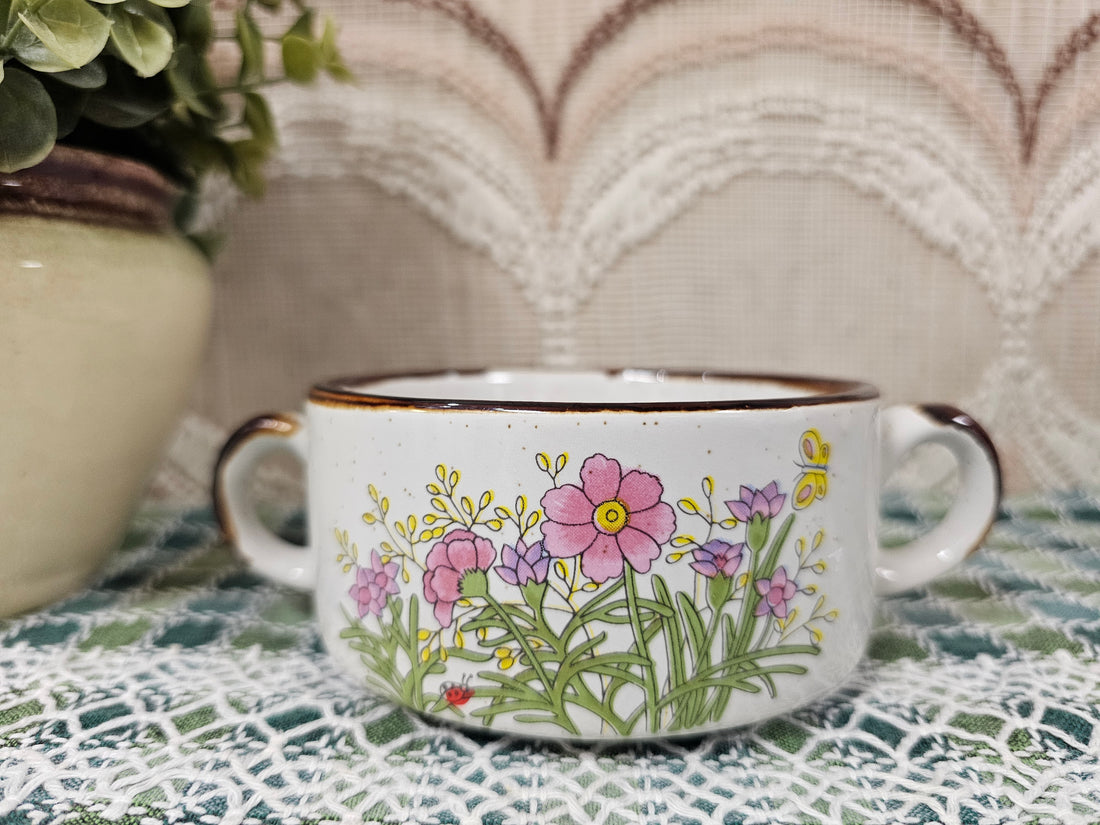 Wildflower soepkom roze bloemen