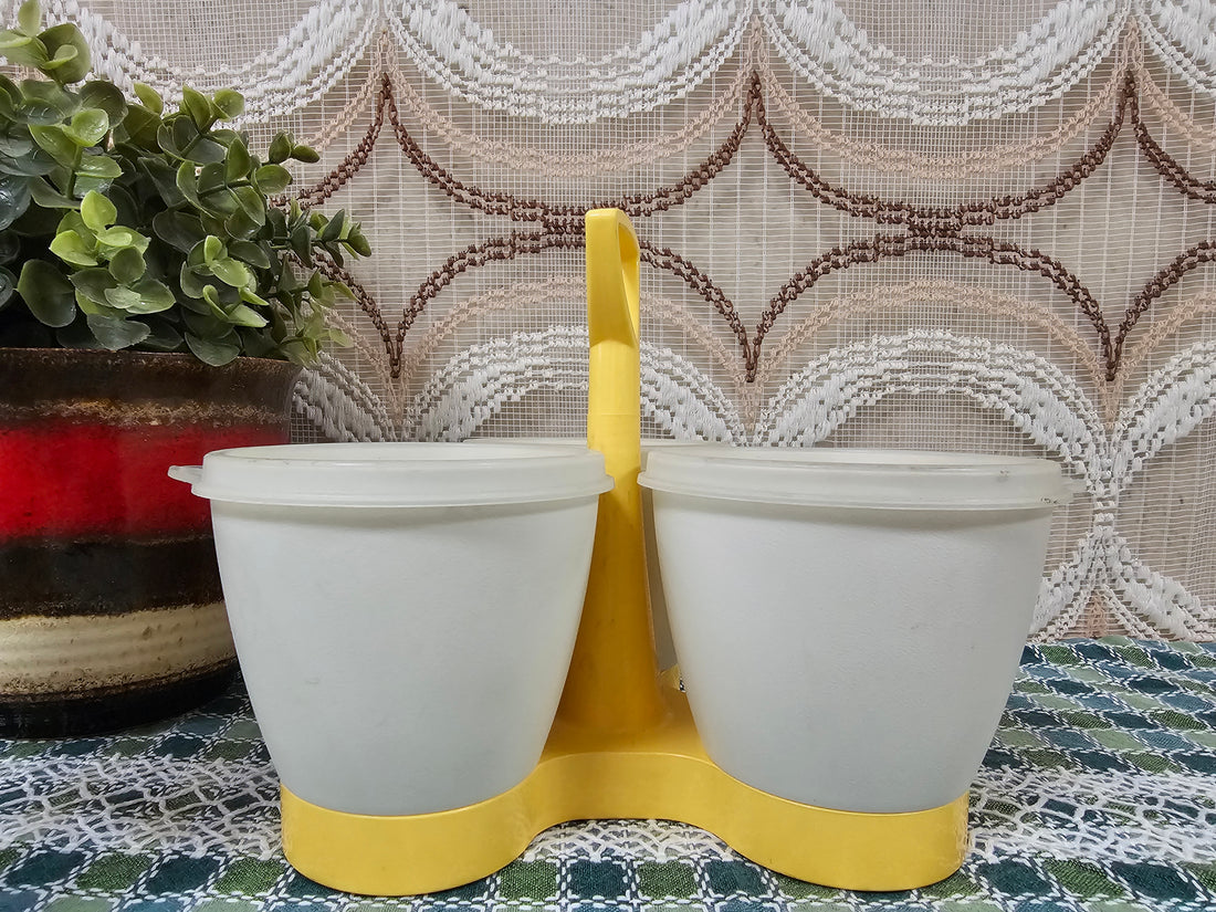Tupperware trio carrousel creme geel