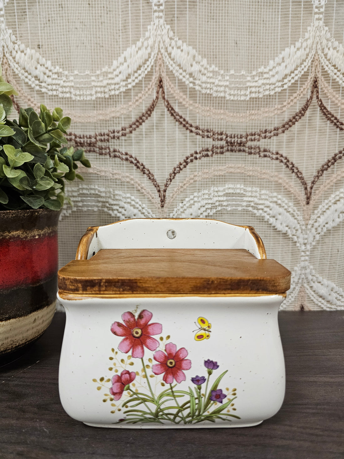 Wildflower zoutpot met roze bloemen