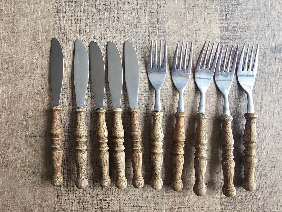 Bestek met houten handvat