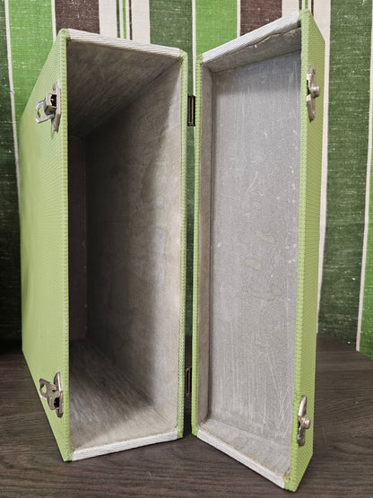 Lp platenkoffer koffer groen met grijs