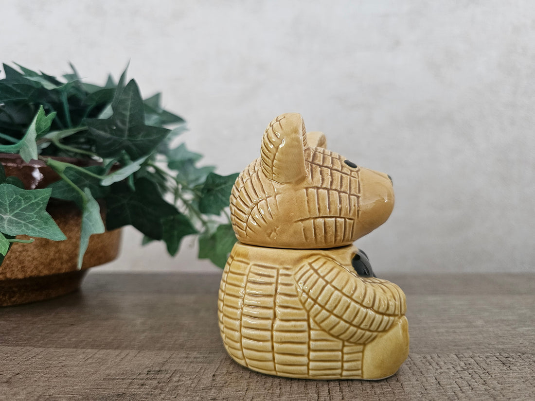 Vintage honingpot beertje – keramiek ca. 10 cm