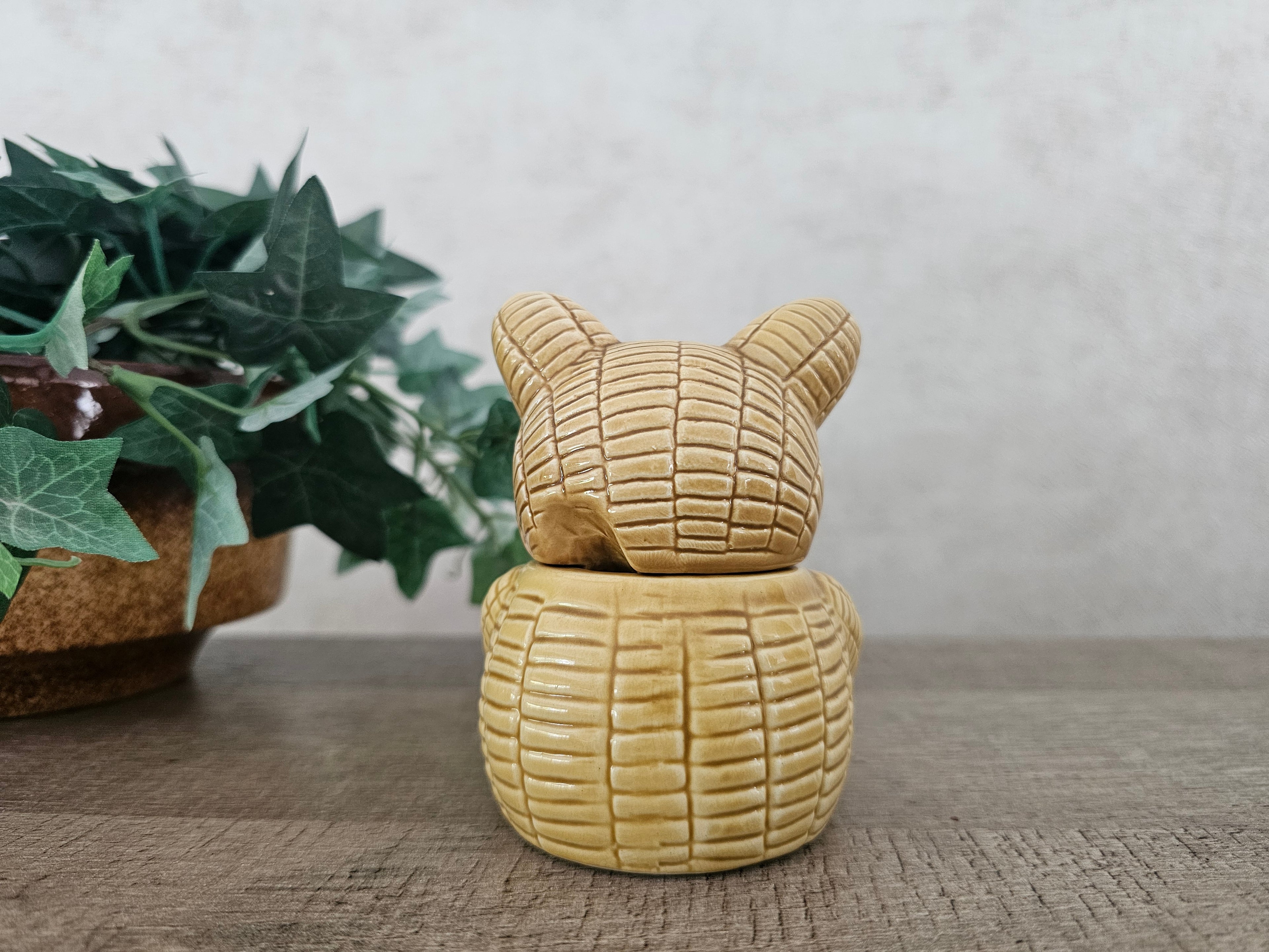 Vintage honingpot beertje – keramiek ca. 10 cm